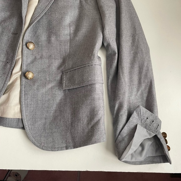 SIZE 4 J CREW GREY SCHOOL BOY WOOL BLAZER - Picture 6 of 10